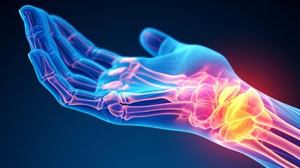 X-ray view of arthritic joints showing inflammation