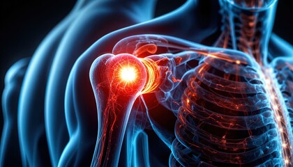 X-ray view showing bursitis inflammation at the bursa sac