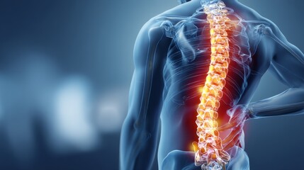 X-ray view of spine showing herniated and bulging disc pain
