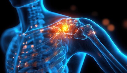 X-ray view of inflamed tendon causing pain